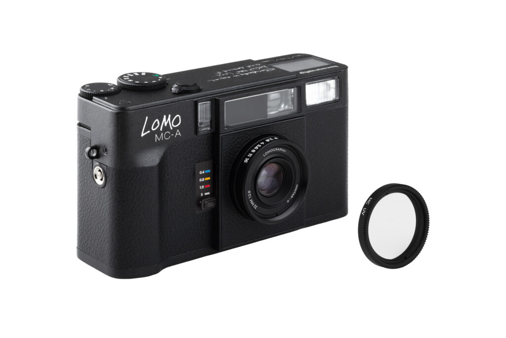 lomo mca black quarter left uv filter on white