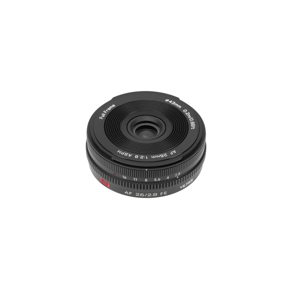 AF 26mm F2.8 EVO FE front view 3000x3000