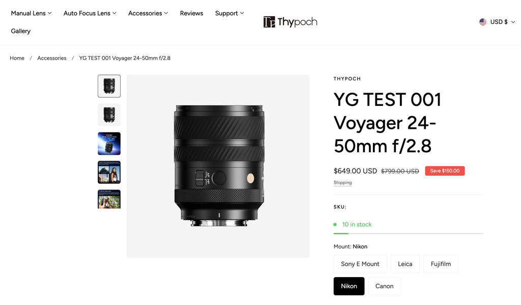 Thypoch 24-50 mm f/2.8 na nowe mocowania? Nie wszystko się zgadza 2 Thypoch 24 50mm f2.8 E X Z L RF