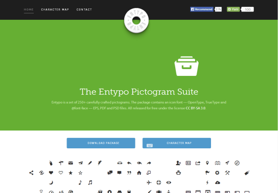 Entypo - 250+ carefully crafted pictograms