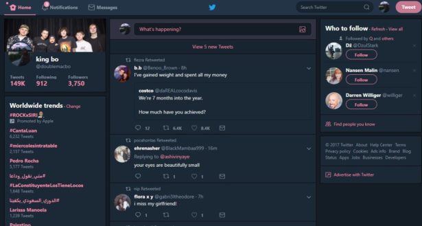 Tryb nocny na twitter.com 4 twitter desktop night mode