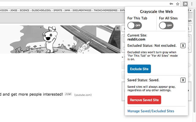 Chrome Grayscale the Web