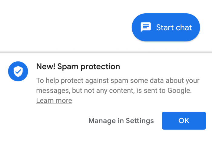 Google zabezpiecza przed spamem wiadomości