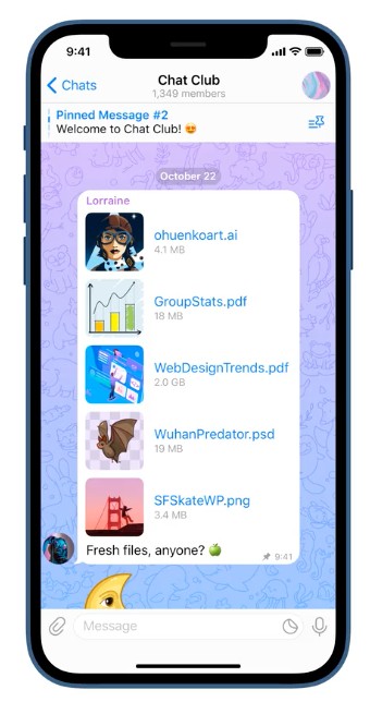 telegram pinned messages